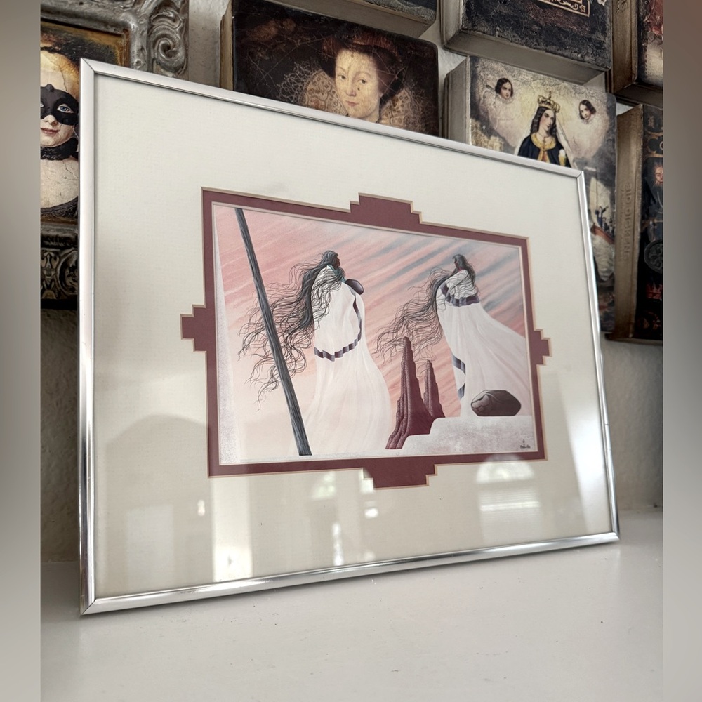 Bill Rabbit Warmth of Your Touch Cherokee Native American Art Print 11x14 Framed